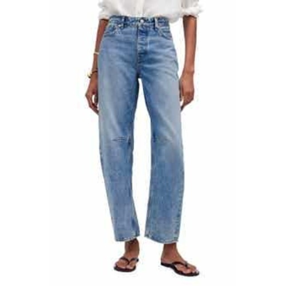 Madewell Balloon Jeans High Rise Tapered Leg Dark Wash Denim Size 27